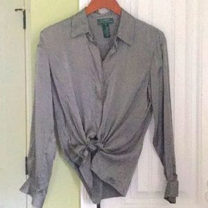 100% Silk Ralph Lauren Button Up Top